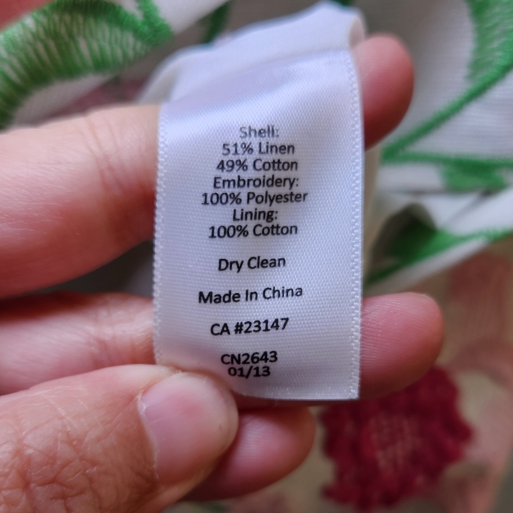 Talbots White Floral Sheath Dress with Pink & Green Print - Picture 7 of 7